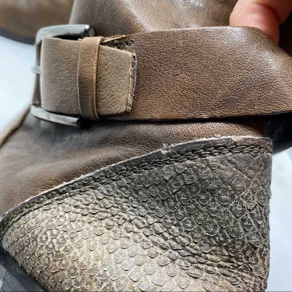 Ecco Moto Ankle Boots Brown 38 Leather Booties - Picture 7 of 14